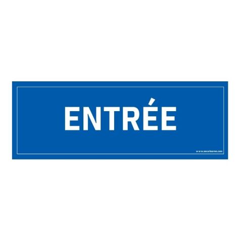 Panneau ENTREE - fond bleu 210 x 75 mm