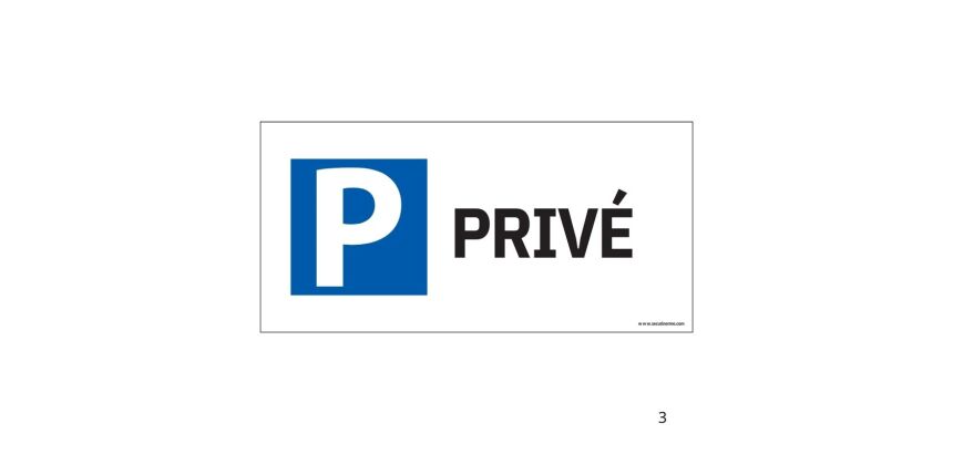 Panneau Parking Privé - 400x200 mm - Aluminium