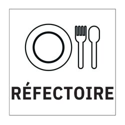 Panneau REFECTOIRE - fond blanc 250 x 250 mm