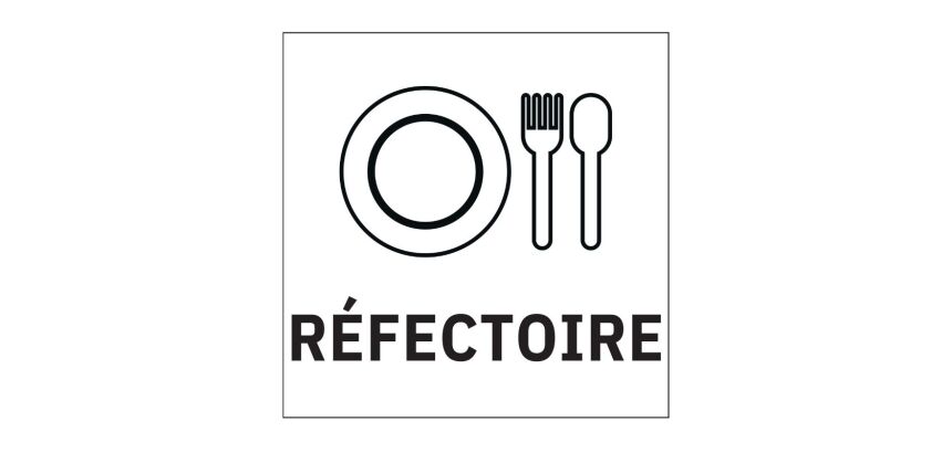 Panneau d'information - Pictogramme réfectoire - 250 x 250 mm  - PVC 2 mm