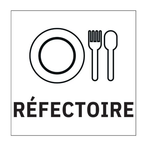 Panneau REFECTOIRE - fond blanc 250 x 250 mm