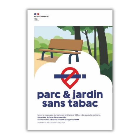 Panneau Signalétique - Espace sans tabac - Parc & Jardin