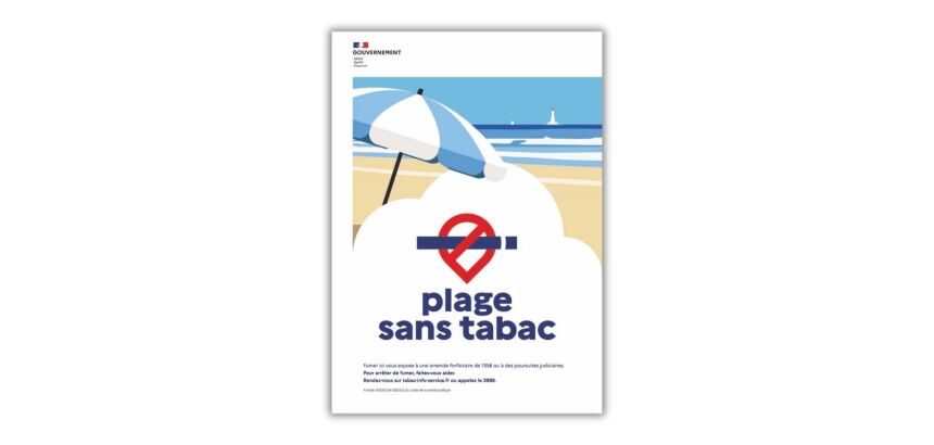 Panneau Signalétique - Espace sans tabac - Plage