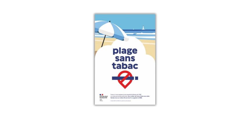 Panneau Signalétique - Espace sans tabac - Plage
