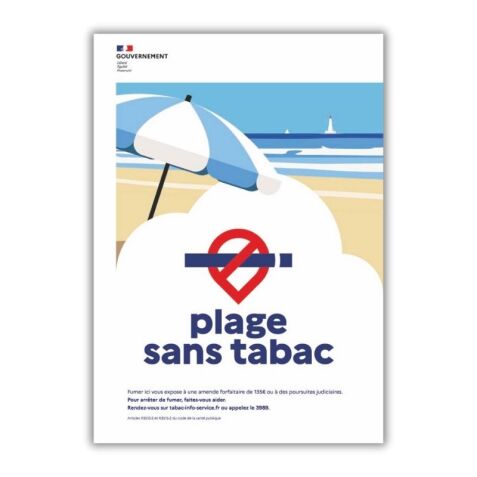 Panneau Signalétique - Espace sans tabac - Plage