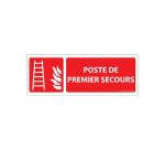 Panneau Premiers Secours - Poste de premier secours - Pictogramme  - 350 x 125 mm - Vinyle Souple Autocollant