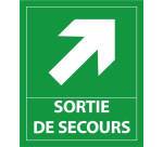 [Panneau évacuation - Sortie de secours flèche haut - 300x250 mm]  - Vinyle Souple Autocollant - Flèche gauche