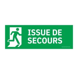 Panneau Sortie et évacuation - Signalisation Sortie de Secours  - 210 x 75 mm - Vinyle Souple Autocollant