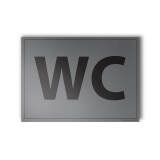 Plaque signalétique - Toilettes WC avec options pictogramme - 10x14 cm - Gravoply  - Bleu