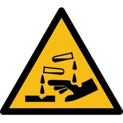 Panneau Danger- Substance corrosive - W023 - norme ISO 7010
