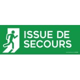 Panneau - Issue de Secours  - 210 x 75 mm - Vinyle Souple Autocollant