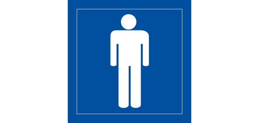 Panneau WC homme - Signalétique Toilettes - Universel