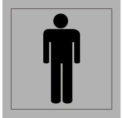 Panneau WC homme - Signalétique Toilettes - Universel