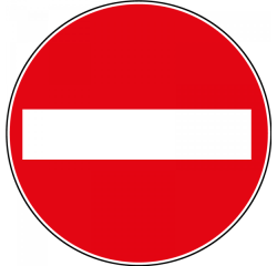 Panneau Sens Interdit Rétroréfléchissant EN 12899 - Classe RA1