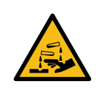 Panneau Danger- Substance corrosive - W023 - norme ISO 7010  - 100 mm - PVC