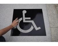 Pochoir pour marquage au sol - Place Réservée PMR - PVC réutilisable  - 500 x 600 mm