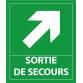 Panneau évacuation - Sortie de secours flèche haut gauche ou droite - 300x250 mm - Vinyle  - PVC - Flèche gauche