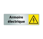 Panneau danger - Pictogramme Armoire électrique - W012 - ISO 7010  - 150 x 47 mm - Blanc