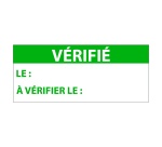 Étiquettes remplissables - VÉRIFIÉ LE - 38x16 mm - 350 ex