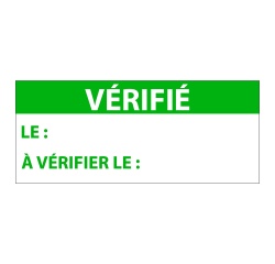 Étiquettes remplissables - VÉRIFIÉ LE - 38x16 mm - 350 ex