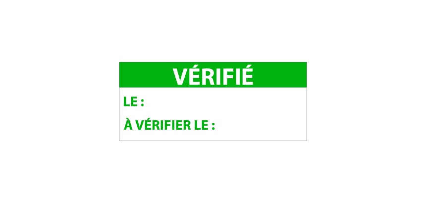 Étiquettes remplissables - VÉRIFIÉ LE - 38x16 mm - 350 ex