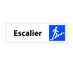 Panneau « Escalier » adhésif pour porte vitrée | PVC/Alu  - 250 x 80 mm - Blanc