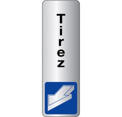 Panneau « Tirez » adhésif pour porte vitrée | PVC/Alu