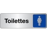 Panneau Toilettes Femme adhésif – 2 formats  - 250 x 80 mm - Blanc