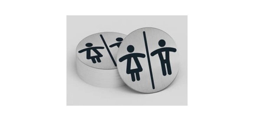 Pictogramme 'WC Femmes & Hommes', diamètre: 83 mm