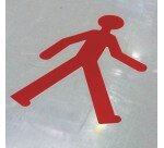 Adhésif de marquage au sol - Symbole piéton - 478 x 735 mm  - Rouge