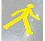 Adhésif de marquage au sol - Symbole piéton - 478 x 735 mm  - Jaune