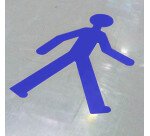 Adhésif de marquage au sol - Symbole piéton - 478 x 735 mm  - Rouge