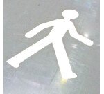 Adhésif de marquage au sol - Symbole piéton - 478 x 735 mm  - Blanc