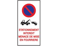 Autocollant - Stationnement Interdit - Mise en Fourrière - 20 ex