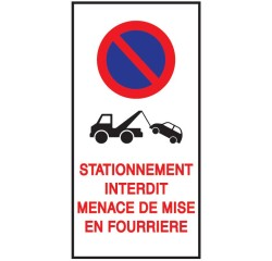 Autocollant - Stationnement Interdit - Mise en Fourrière - 20 ex