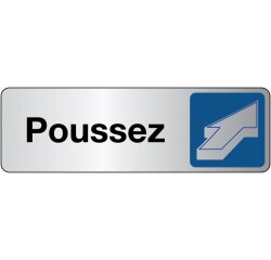 Panneau Signalétique Adhésif - Poussez avec Pictogramme Flèche