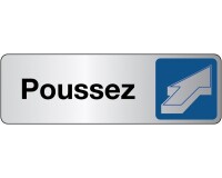Panneau “Poussez” adhésif PVC ou alu brossé – 2 formats