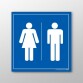 Panneau signalétique - Toilettes Homme Femme  - 250 x 250 mm - Vinyle Souple Autocollant