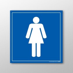 Panneau Signalétique - WC Femmes PMR - Vinyle Souple ou PVC  - 250 x 250 mm - PVC