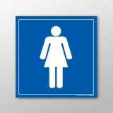 Panneau Signalétique - WC Femmes PMR - Vinyle Souple ou PVC  - 250 x 250 mm - Vinyle Souple Autocollant