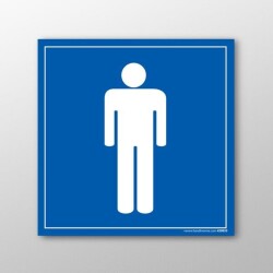 Panneau signalétique - Toilettes Homme  - 125 x 125 - PVC
