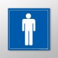 Panneau signalétique - Toilettes Homme  - 125 x 125 mm - PVC