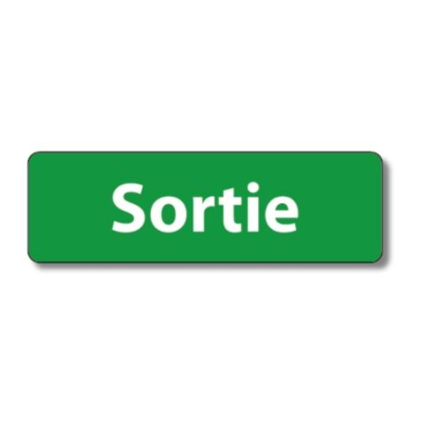 Panneau signalétique d'accueil - Picto Sortie - Fixation adhésive