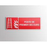 Panneau Premiers Secours - Poste de premier secours - Pictogramme - 150x150 mm  - 210 x 75 mm - Vinyle Souple Autocollant