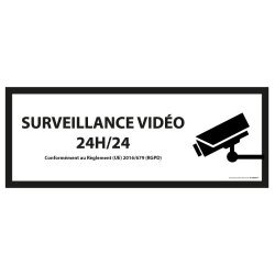Signalétique de vidéoprotection - Surveillance vidéo 24h/24h