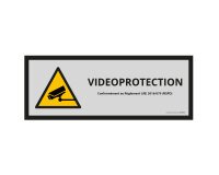 Panneau d'information - Pictogramme de sécurité Vidéo-Protection  - 210 x 75 mm - Gris - PVC