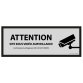 Signalétique de sécurité - Pictogramme Surveillance vidéo  - 450 x 150 mm - Gris - Vinyle Souple Autocollant