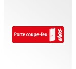 Panneau « Porte coupe-feu » adhésif | PVC/Alu  - 250 x 80 mm - Blanc