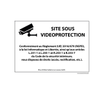 Panneau Site sous vidéoprotection - Signalisation de sécurité  - 210 x 150 mm - Blanc - Vinyle Souple Autocollant