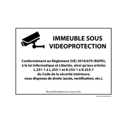 Panneau de protection - Immeuble sous vidéosurveillance - Caméra  - 210 x 150 mm - PVC